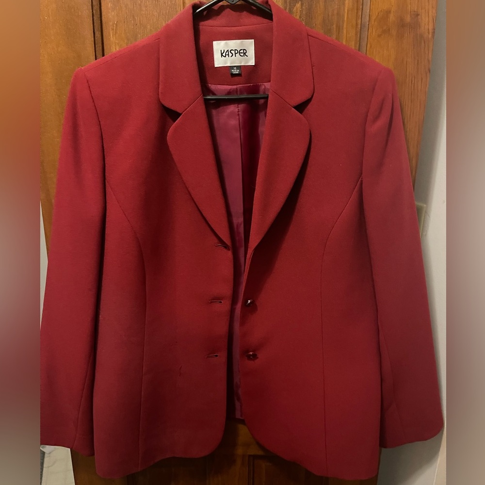 Kasper red business suit with red skirt